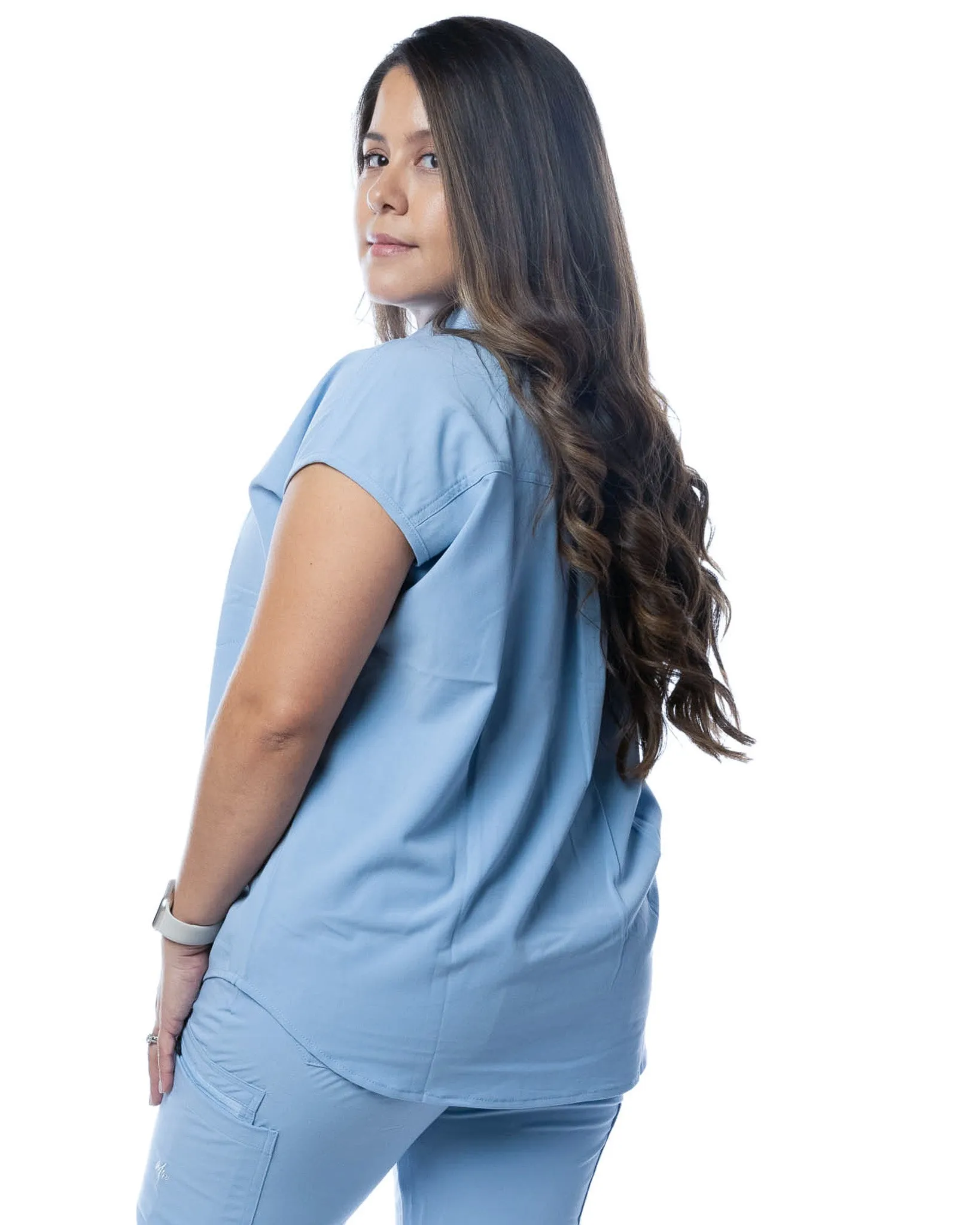 Women's Slate Blue Angie Scrub Top
