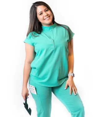 women's Surgical Green Angie Scrub Top