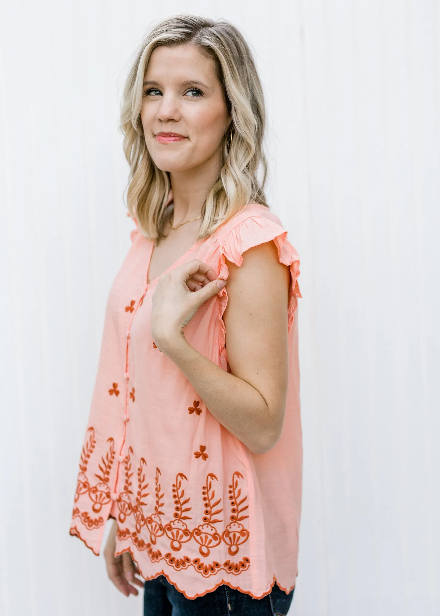 X Peach Dreams Sleeveless Top
