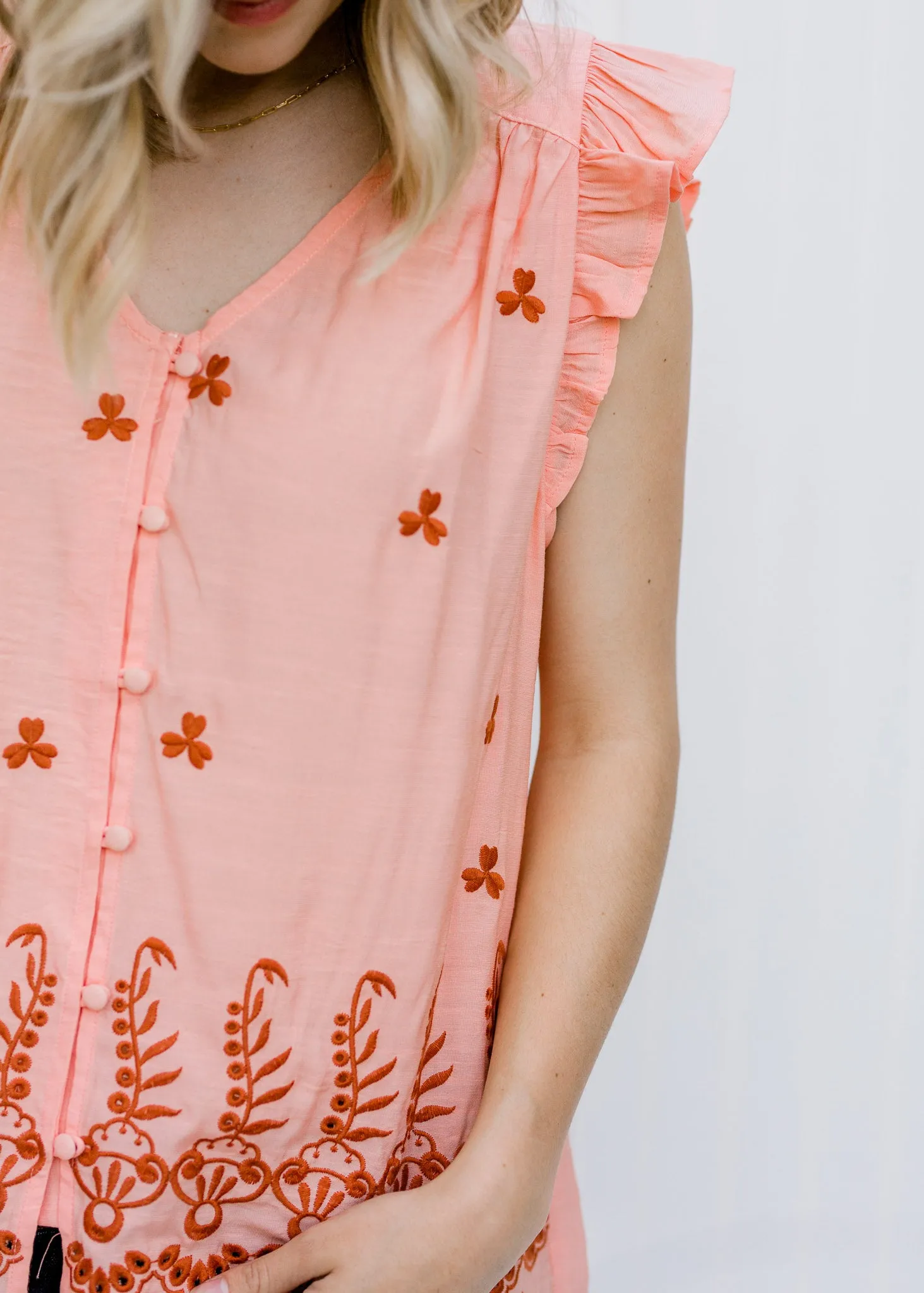 X Peach Dreams Sleeveless Top