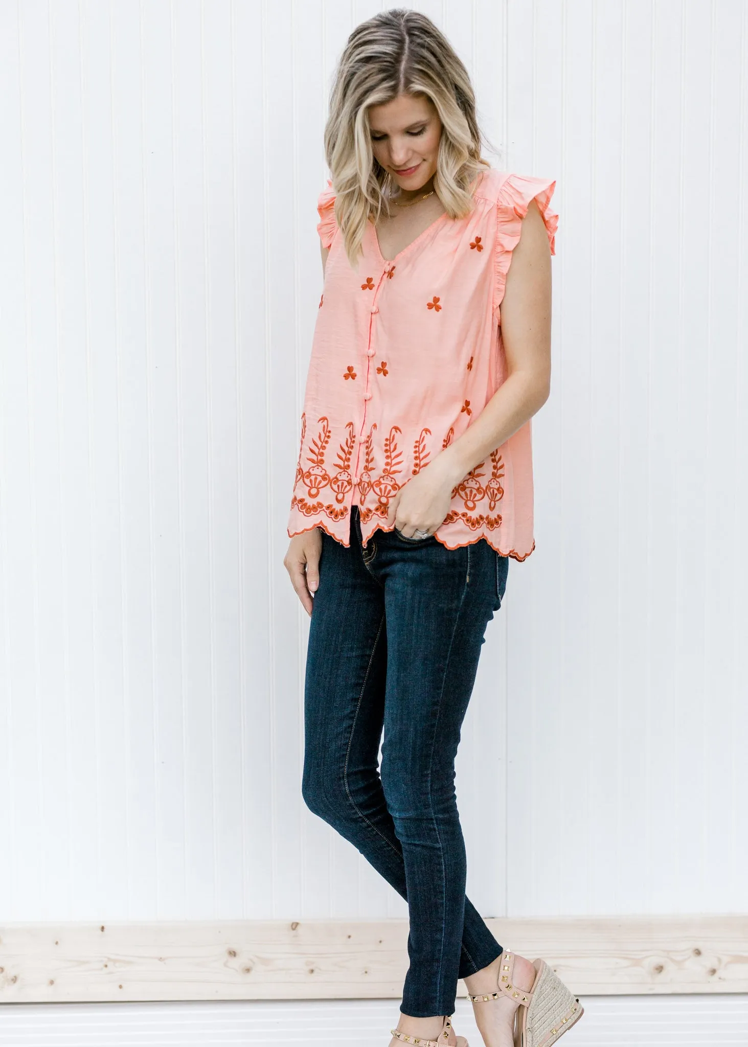 X Peach Dreams Sleeveless Top
