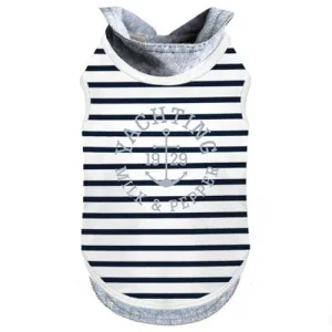 Yachtie Navy Stripe and Chambray Polo Dog Top