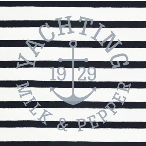 Yachtie Navy Stripe and Chambray Polo Dog Top