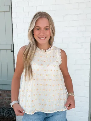 Yellow Scalloped Top