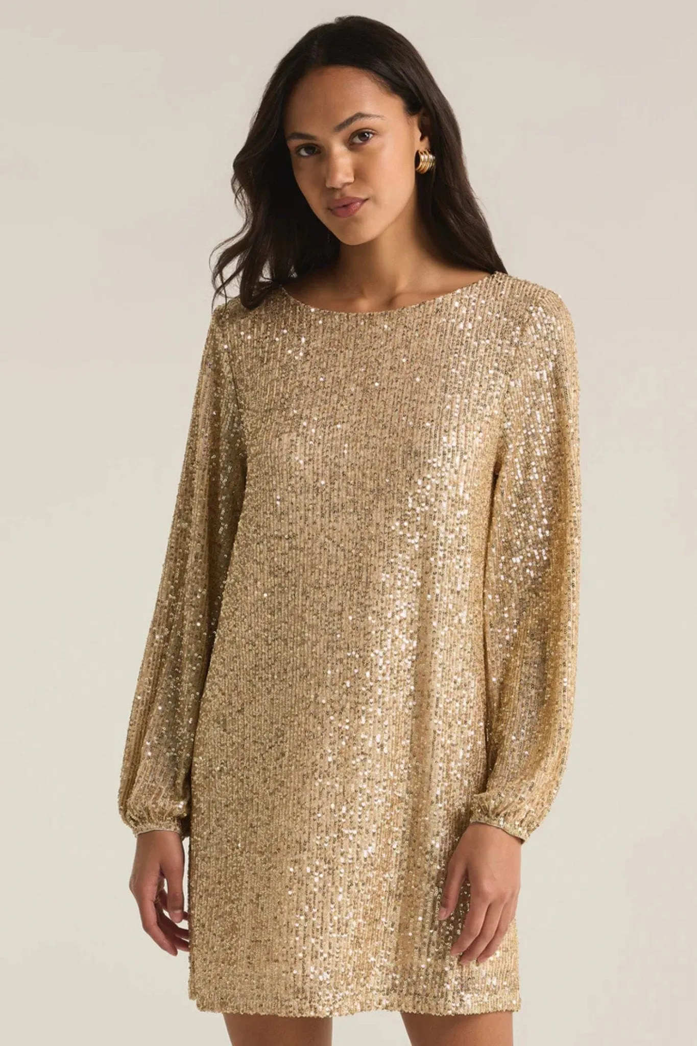 Z Supply: Andromeda Sequin Dress in Champagne