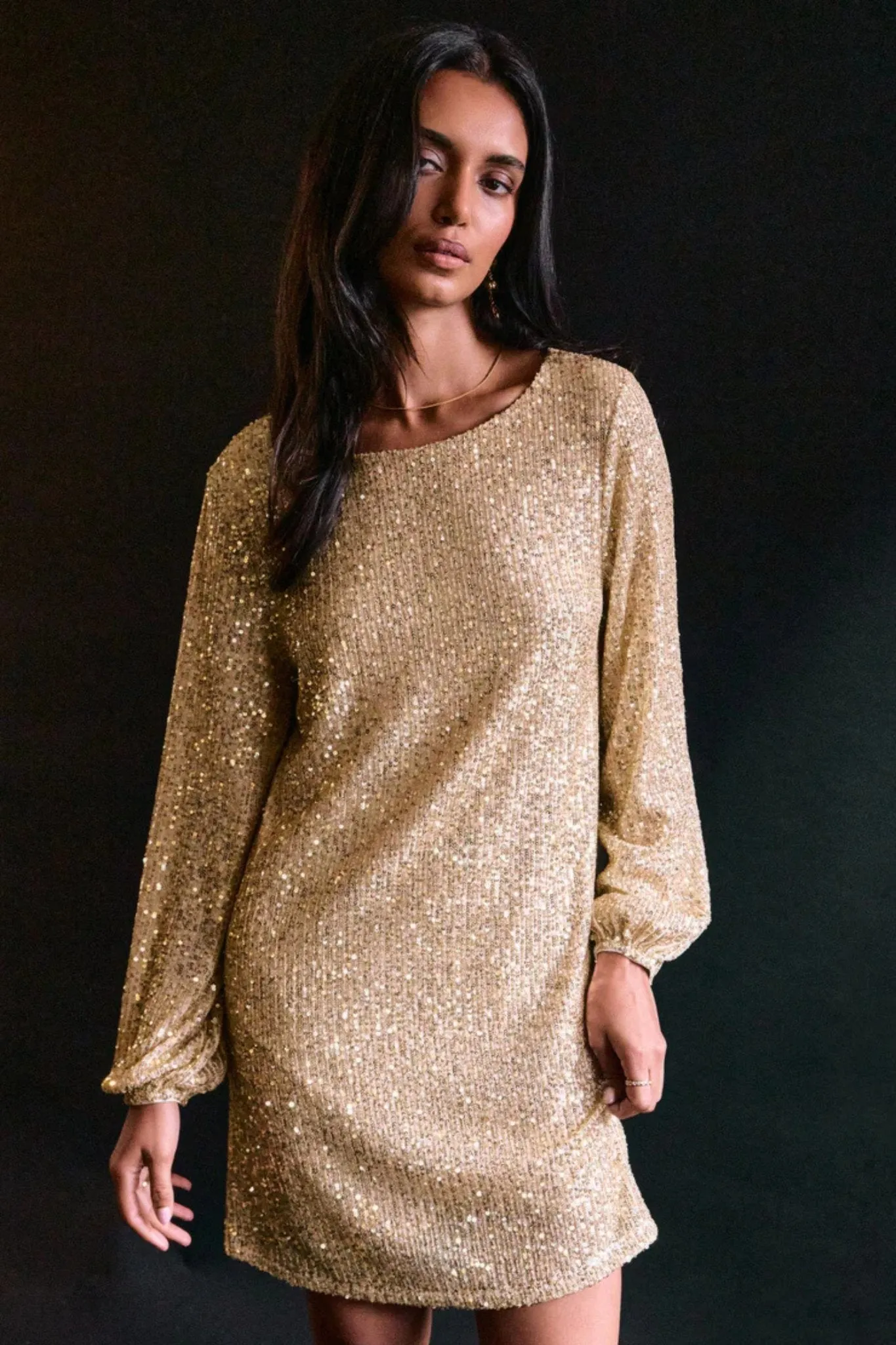 Z Supply: Andromeda Sequin Dress in Champagne