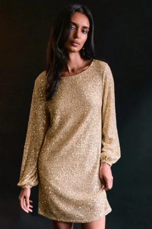 Z Supply: Andromeda Sequin Dress in Champagne
