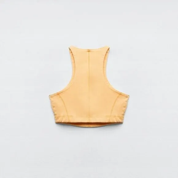ZARA DENIM MATCHING SET CROP TOP AND BIKER SHORTS TWO PIECE
