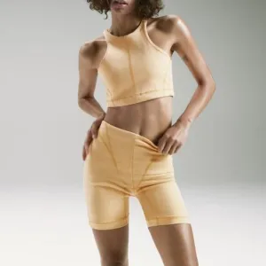 ZARA DENIM MATCHING SET CROP TOP AND BIKER SHORTS TWO PIECE