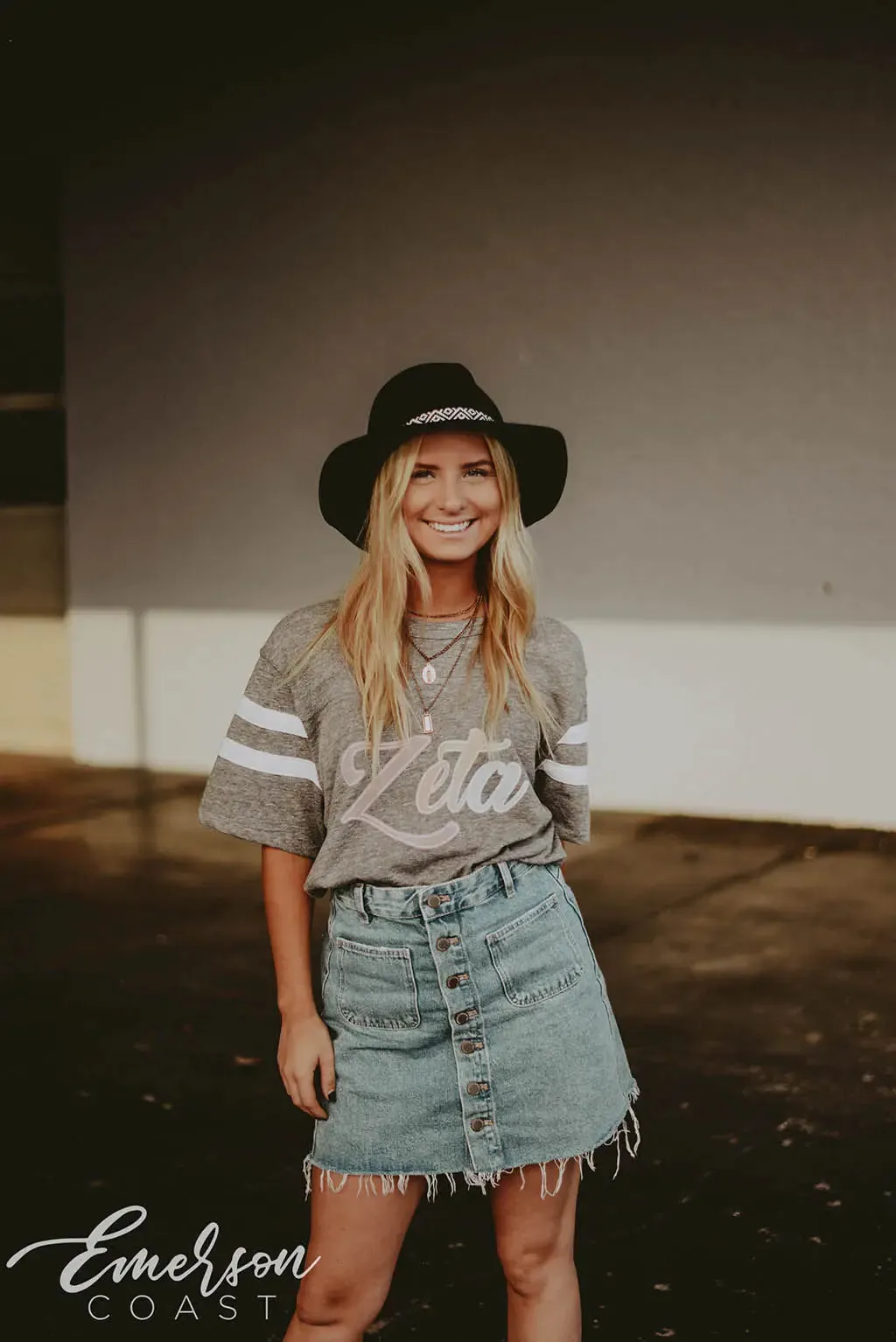 Zeta Tau Alpha Striped Football Tee