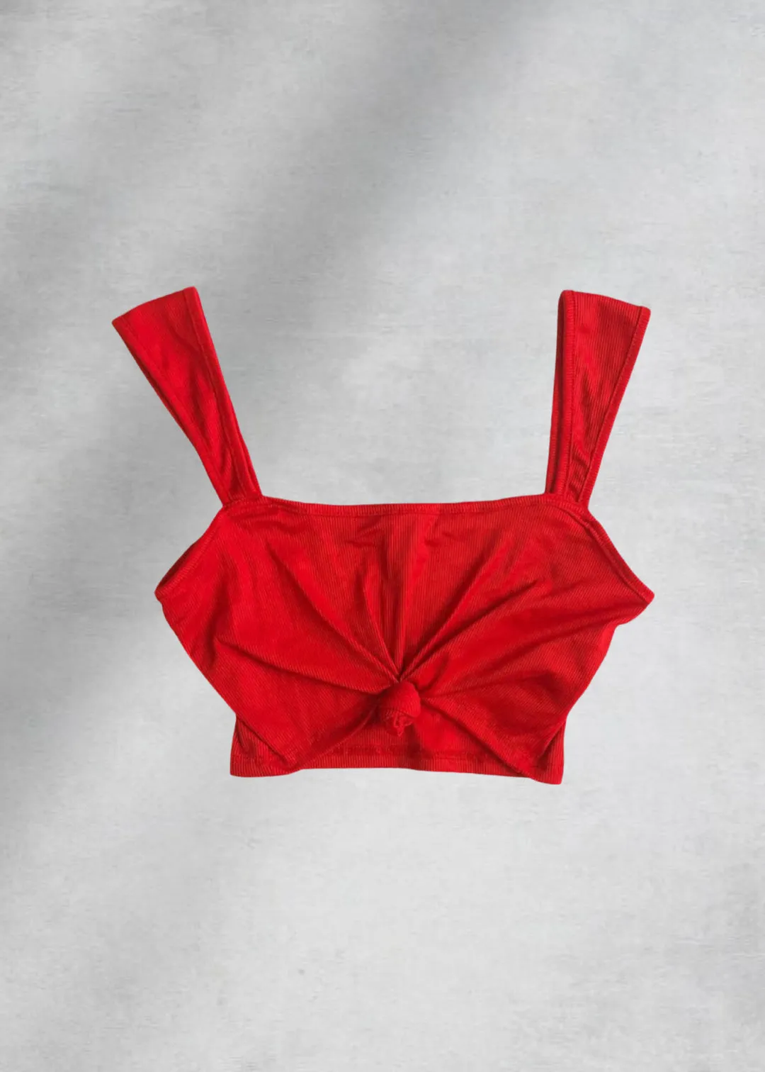 Zoe Knotted Crop Top - Red