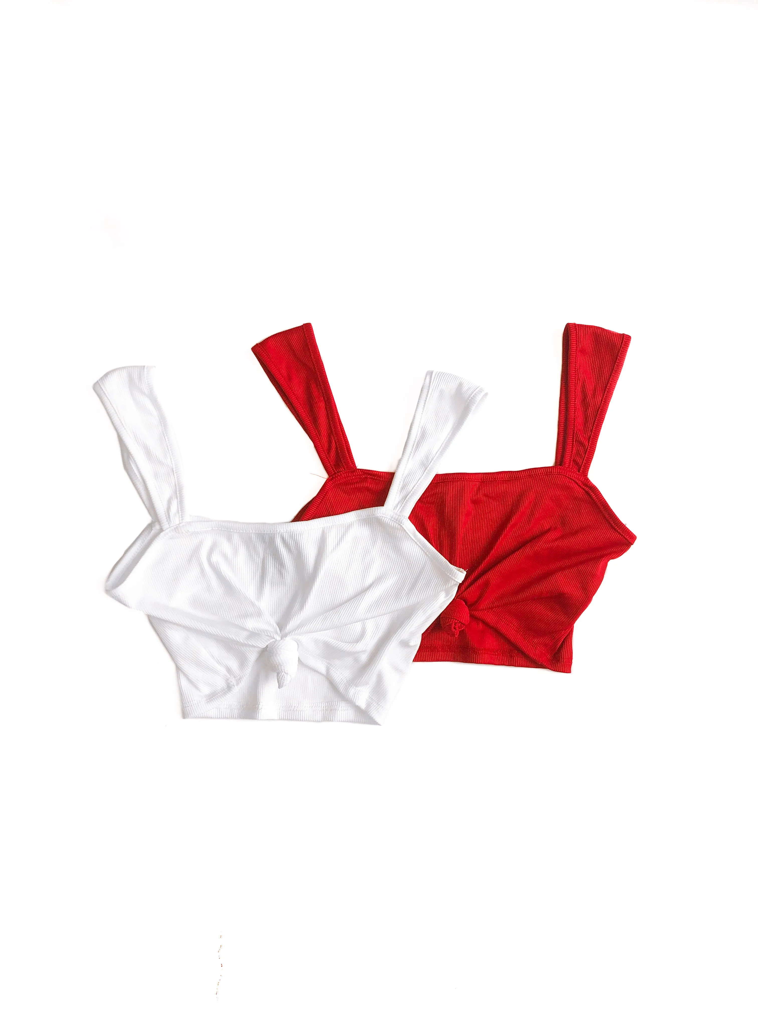 Zoe Knotted Crop Top - Red