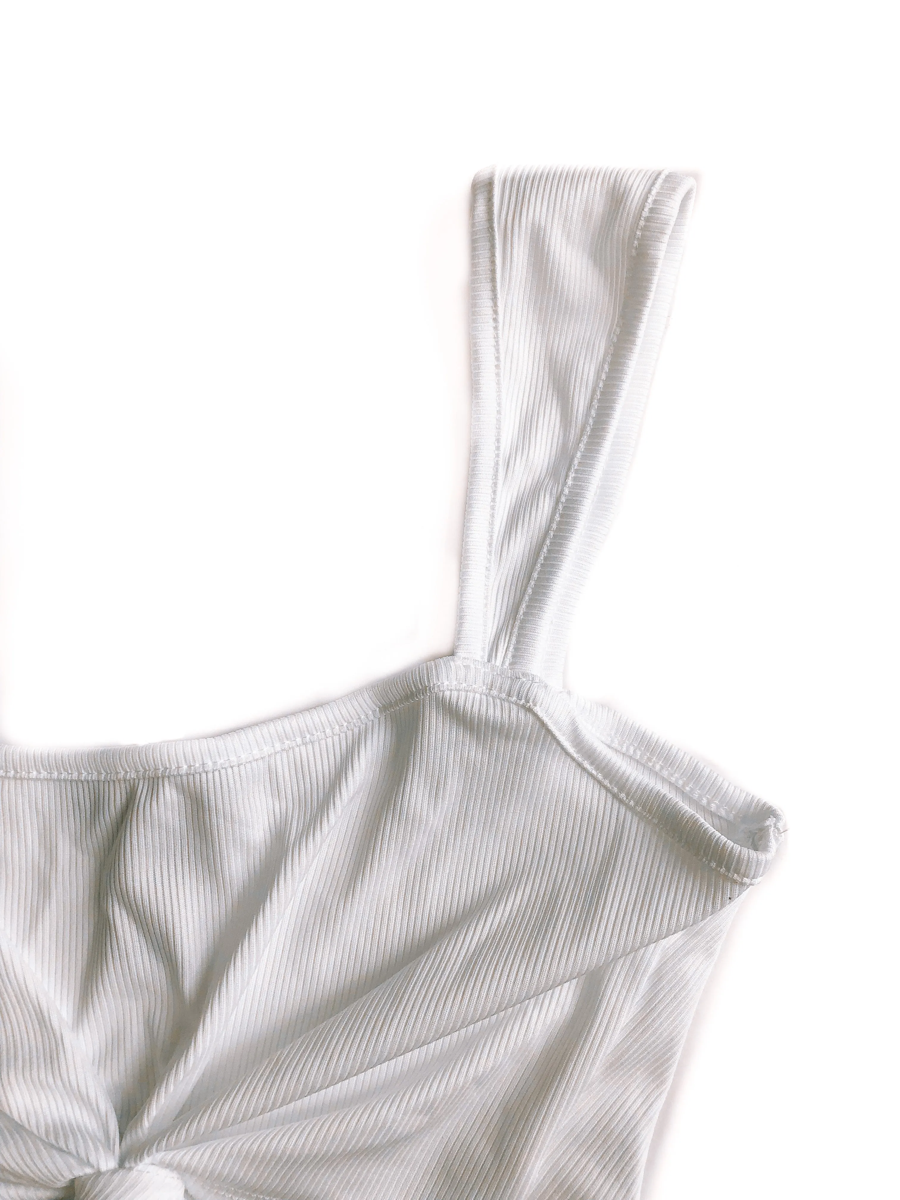 Zoe Knotted Crop Top - White