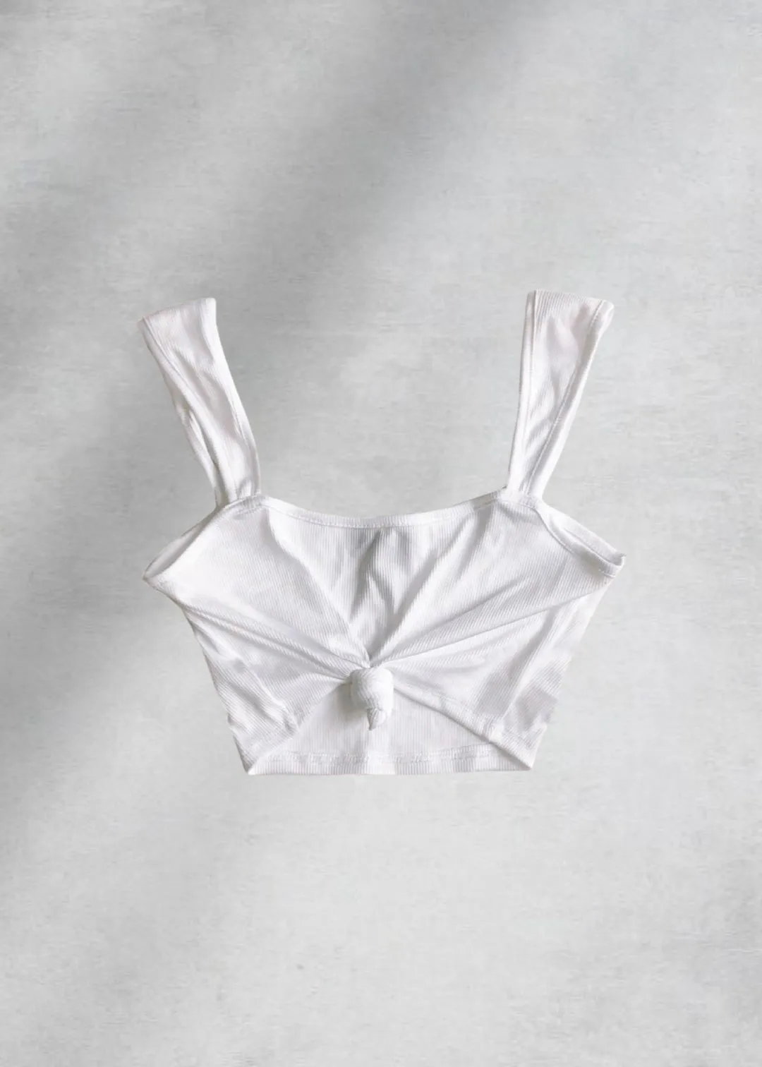 Zoe Knotted Crop Top - White