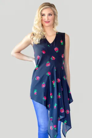 Zofia Sleeveless Black Top
