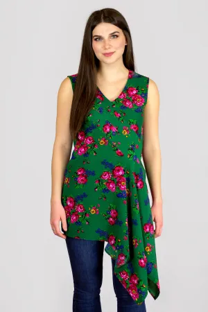 Zofia Sleeveless Green Top