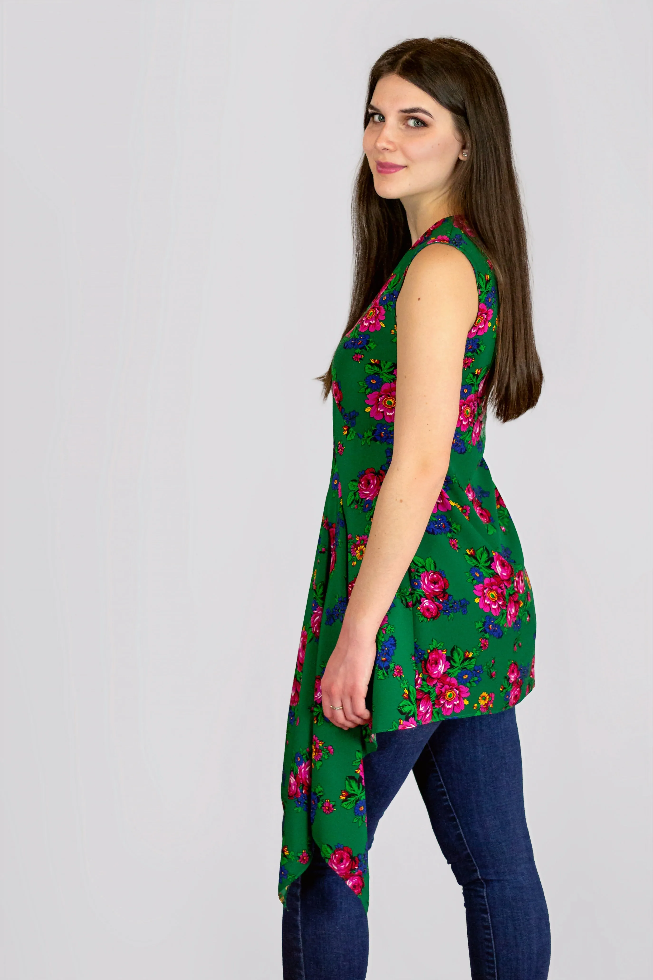 Zofia Sleeveless Green Top